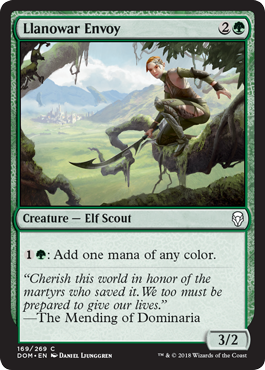Llanowar Envoy (Dominaria) Medium Play Foil