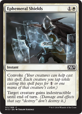 Ephemeral Shields (Magic 2015 Core Set) Heavy Play Foil