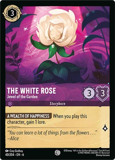The White Rose - Jewel of the Garden (Azurite Sea) Near Mint Cold Foil