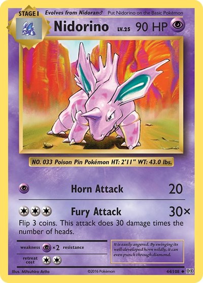 Nidorino (XY - Evolutions) Near Mint Reverse Holofoil