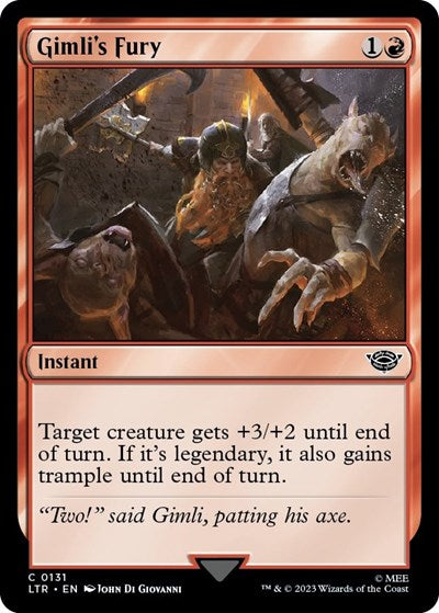 Gimli's Fury (Universes Beyond: The Lord of the Rings: Tales of Middle-earth) Medium Play Foil