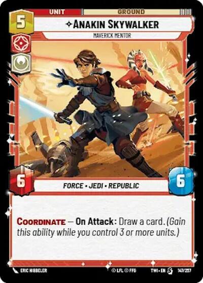 Anakin Skywalker Maverick Mentor (Twilight of the Republic) Near Mint Foil
