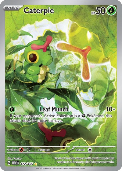 Caterpie - 172 (Scarlet and Violet: 151) Near Mint Holofoil
