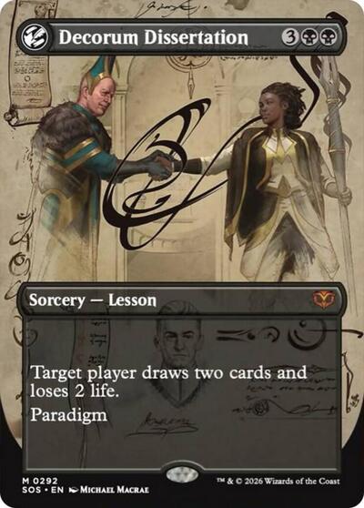 Decorum Dissertation (Borderless) (Secrets of Strixhaven) Light Play Foil