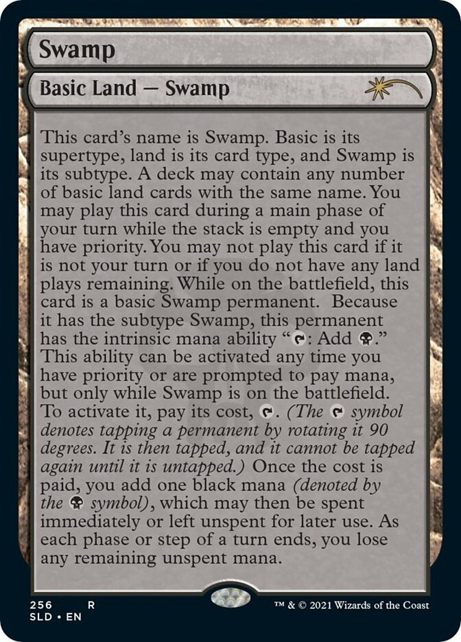 Swamp 256 Full Text (Secret Lair) Light Play Foil