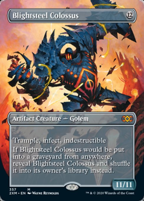 Blightsteel Colossus (Borderless) (Double Masters) Light Play Foil