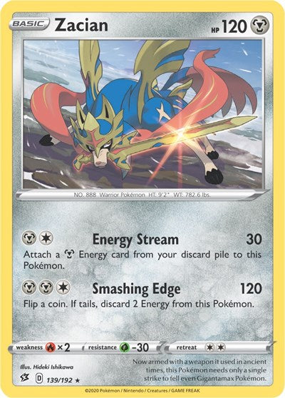 Zacian - 139/192 (Cracked Ice Holo) (Deck Exclusives) Light Play Holofoil