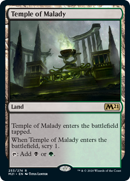 Temple of Malady (Magic 2021 Core Set) Light Play Foil