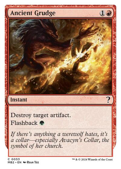 Ancient Grudge (White Border) (Mystery Booster 2) Light Play