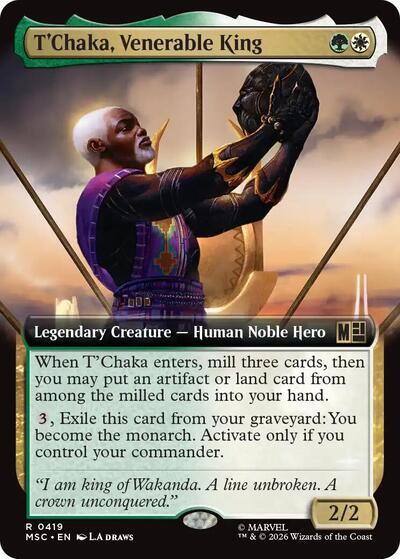 T'Chaka, Venerable King (Extended Art) (Commander: Marvel Super Heroes) Near Mint