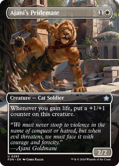 Ajani's Pridemate (Borderless) (Foundations) Near Mint Foil