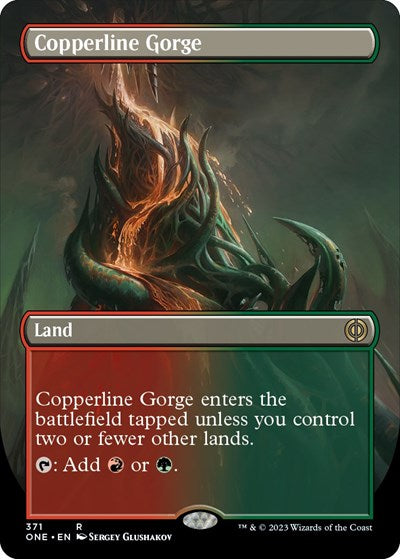 Copperline Gorge (Borderless) (Phyrexia: All Will Be One) Near Mint