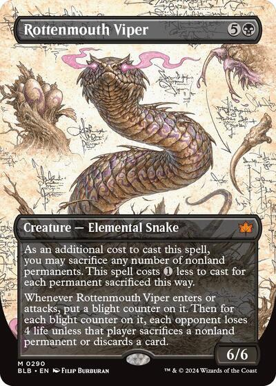 Rottenmouth Viper (Borderless) (Bloomburrow) Light Play Foil