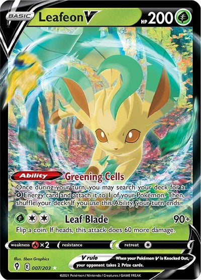 Leafeon V (SWSH07: Evolving Skies) Near Mint Holofoil