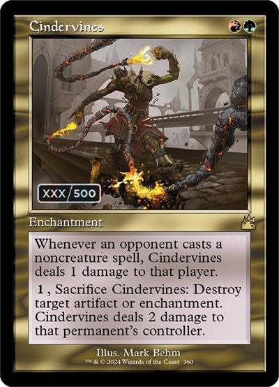 Cindervines (Retro Frame) (Serial Numbered) (Ravnica Remastered) Near Mint Foil