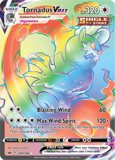 Tornadus VMAX (Secret) (SWSH06: Chilling Reign) Near Mint Holofoil