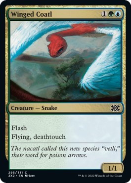Winged Coatl (Double Masters 2022) Light Play Foil