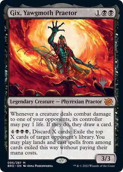 Gix, Yawgmoth Praetor (Promo Pack: The Brothers War) Light Play Foil