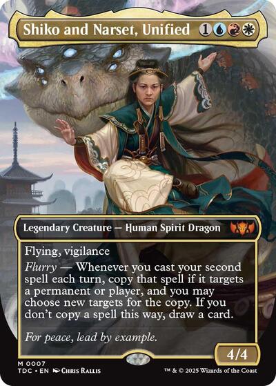 Shiko and Narset, Unified (Borderless) (Commander: Tarkir: Dragonstorm) Near Mint