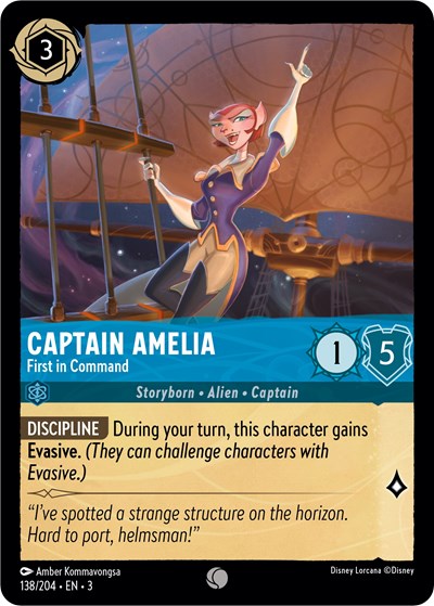 Captain Amelia - First in Command (Into the Inklands) Near Mint Cold Foil