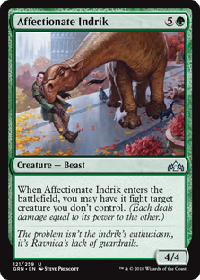 Affectionate Indrik (Guilds of Ravnica) Light Play Foil