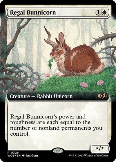 Regal Bunnicorn (Extended Art) (Wilds of Eldraine) Light Play Foil