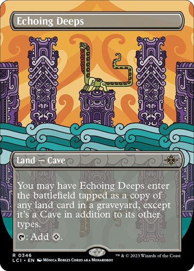 Echoing Deeps (Borderless) (The Lost Caverns of Ixalan) Light Play