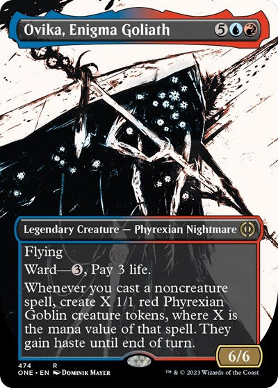 Ovika, Enigma Goliath (Showcase) (Step-and-Compleat Foil) (Phyrexia: All Will Be One) Light Play Foil