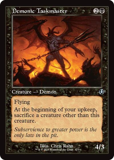 Demonic Taskmaster (Retro Frame) (Innistrad Remastered) Light Play
