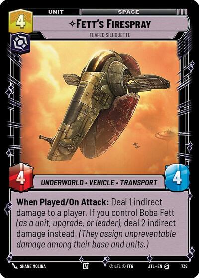 Fett's Firespray Feared Silhouette (Foil) (Jump to Lightspeed) Near Mint Foil