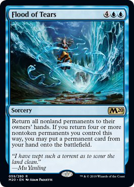 Flood of Tears (Magic 2020 Core Set) Medium Play Foil