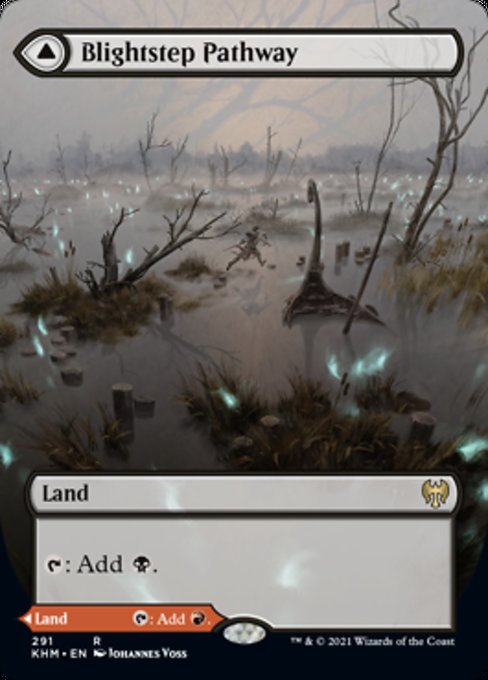 Blightstep Pathway / Searstep Pathway (Borderless) (Kaldheim) Light Play Foil