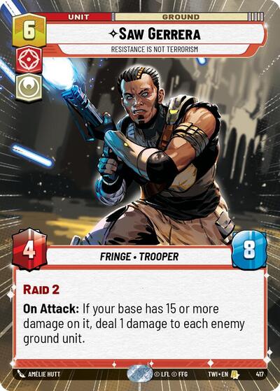 Saw Gerrera Resistance is Not Terrorism (Hyperspace) (Twilight of the Republic) Near Mint Foil