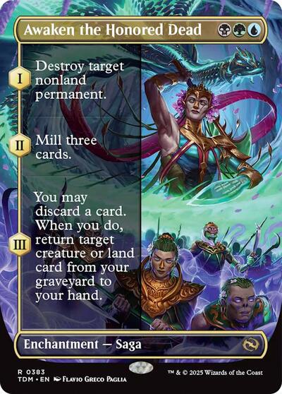 Awaken the Honored Dead (Borderless) (Tarkir: Dragonstorm) Light Play Foil