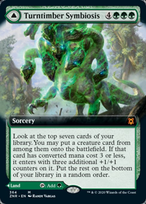 Turntimber Symbyosis / Turntimber, Serpentine Wood (Extended Art) (Zendikar Rising) Medium Play Foil