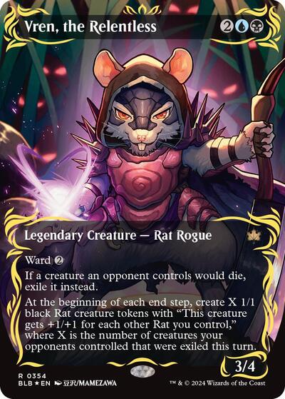 Vren, the Relentless (Borderless) (Raised Foil) (Bloomburrow) Light Play Foil