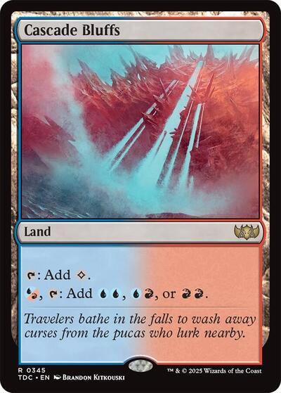 Cascade Bluffs (Commander: Tarkir: Dragonstorm) Light Play