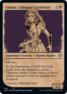 Safana, Calimport Cutthroat (Showcase) (Commander Legends: Battle for Baldur's Gate) Light Play