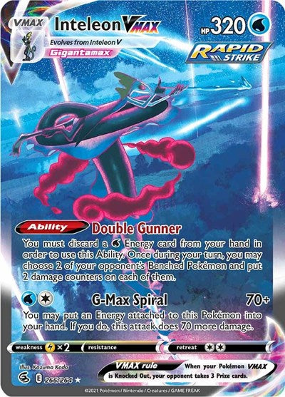 Inteleon VMAX (Alternate Art Secret) (SWSH08: Fusion Strike) Near Mint Holofoil