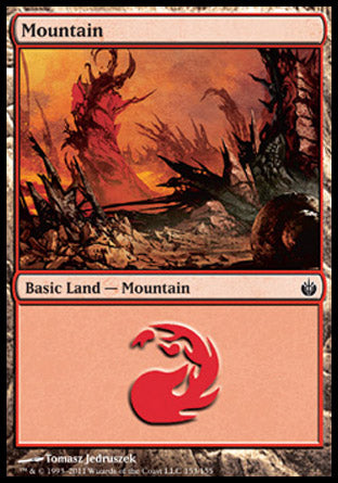Mountain (153) (Mirrodin Besieged) Light Play Foil