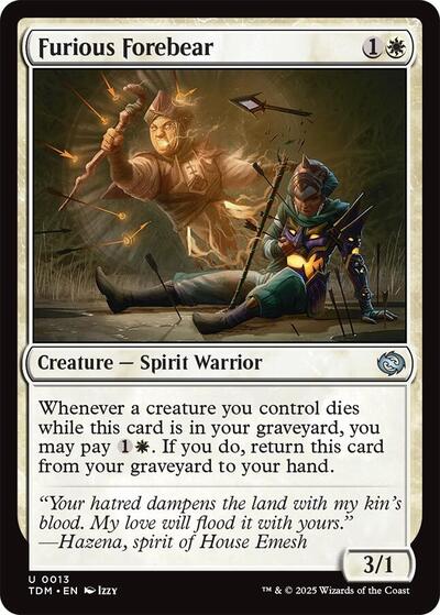 Furious Forebear (Tarkir: Dragonstorm) Light Play Foil