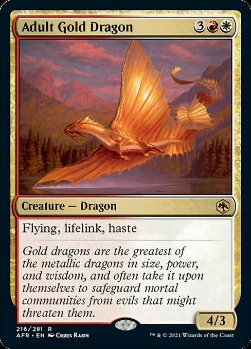Adult Gold Dragon (Adventures in the Forgotten Realms) Medium Play Foil