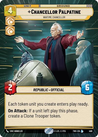 Chancellor Palpatine Wartime Chancellor (Hyperspace) (Twilight of the Republic) Near Mint Foil