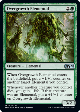 Overgrowth Elemental (Magic 2020 Core Set) Medium Play Foil