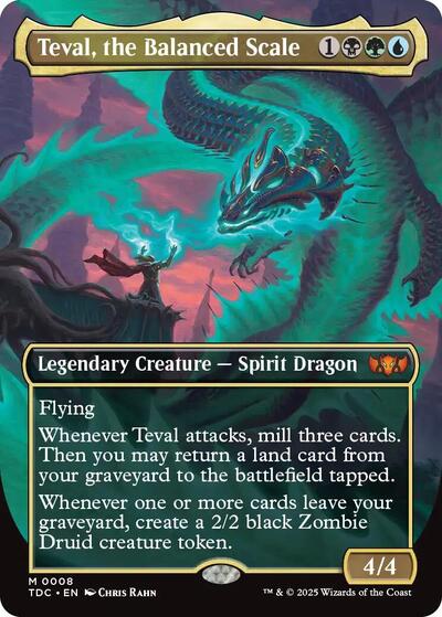 Teval, the Balanced Scale (Borderless) (Commander: Tarkir: Dragonstorm) Light Play