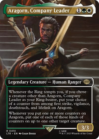 Aragorn, Company Leader (Borderless) (Universes Beyond: The Lord of the Rings: Tales of Middle-earth) Near Mint Foil