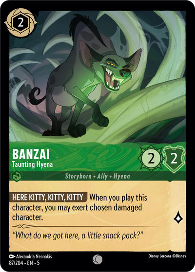 Banzai - Taunting Hyena (Shimmering Skies) Near Mint Cold Foil