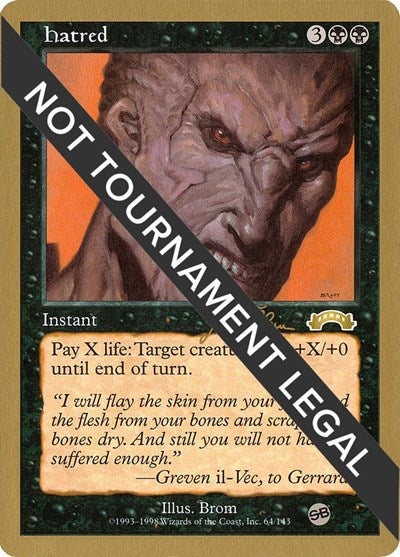 Hatred - 1999 Jakub Slemr (EXO) (SB) (World Championship Decks) Light Play