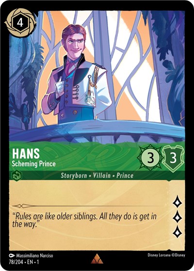 Hans - Scheming Prince (The First Chapter) Near Mint Cold Foil