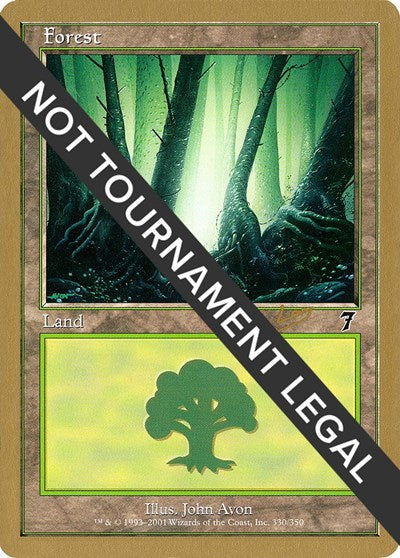 Forest (330) - 2002 Raphael Levy (7ED) (World Championship Decks) Medium Play